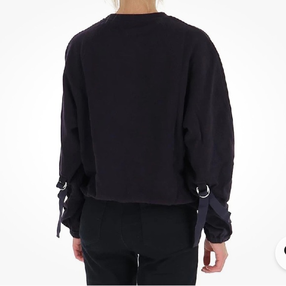 Helmut Lang Buckle Cuff Cotton Sweater dark  Navy Large Like New condition $350 - Picture 9 of 11